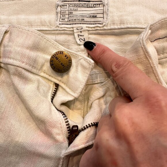 Current/Elliott Marble Shorts 27 Mid Rise Stretch Denim Raw Hem - Picture 7 of 7